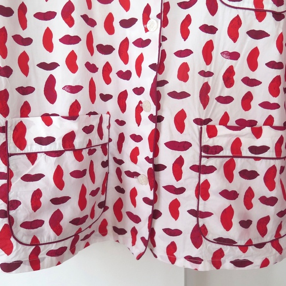 Tory Burch Pajama Top - Lips Pattern, Never Used - Picture 4 of 10